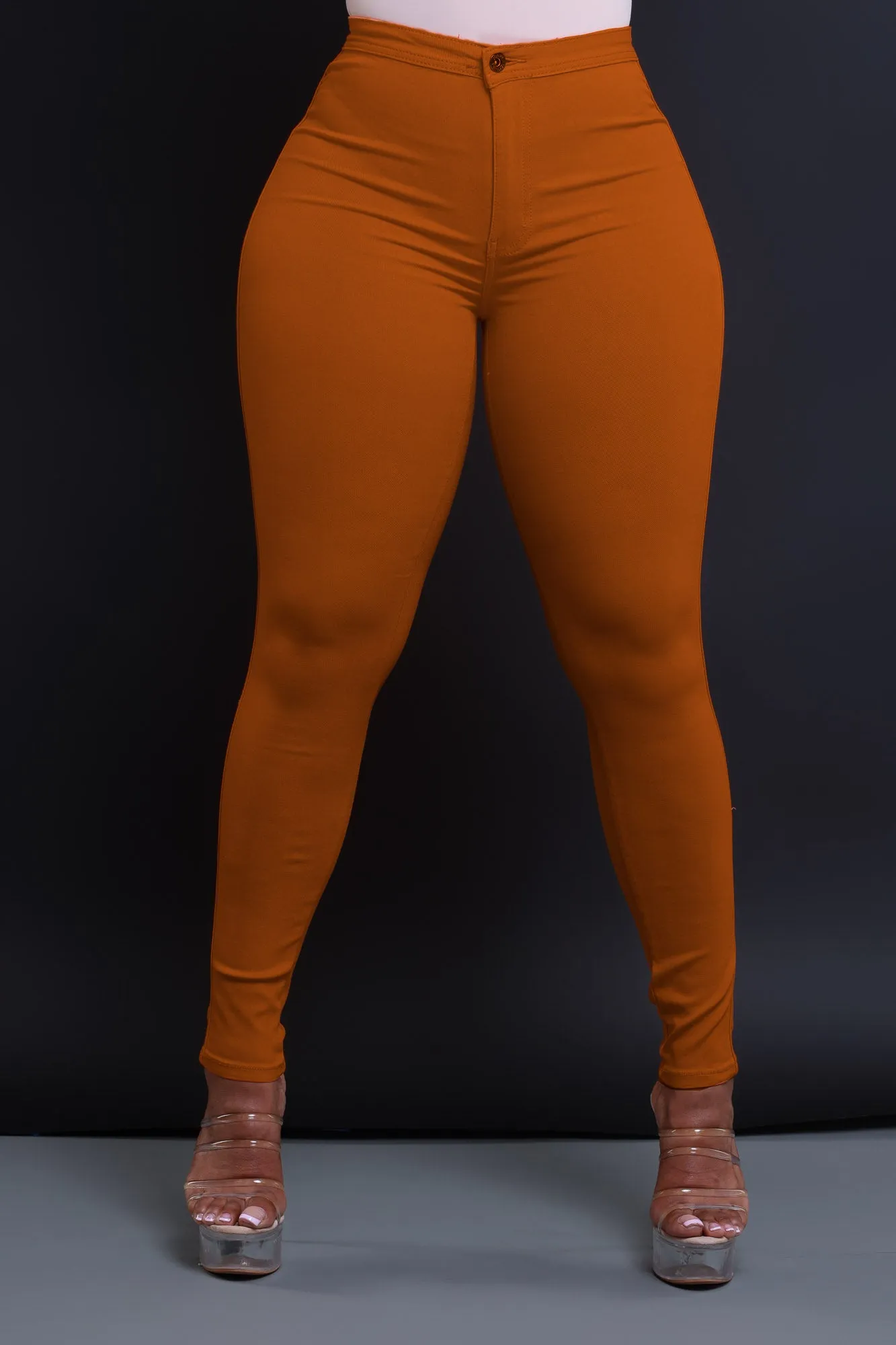 $15.99 Super Swank High Waist Stretchy Jeans - Caramel