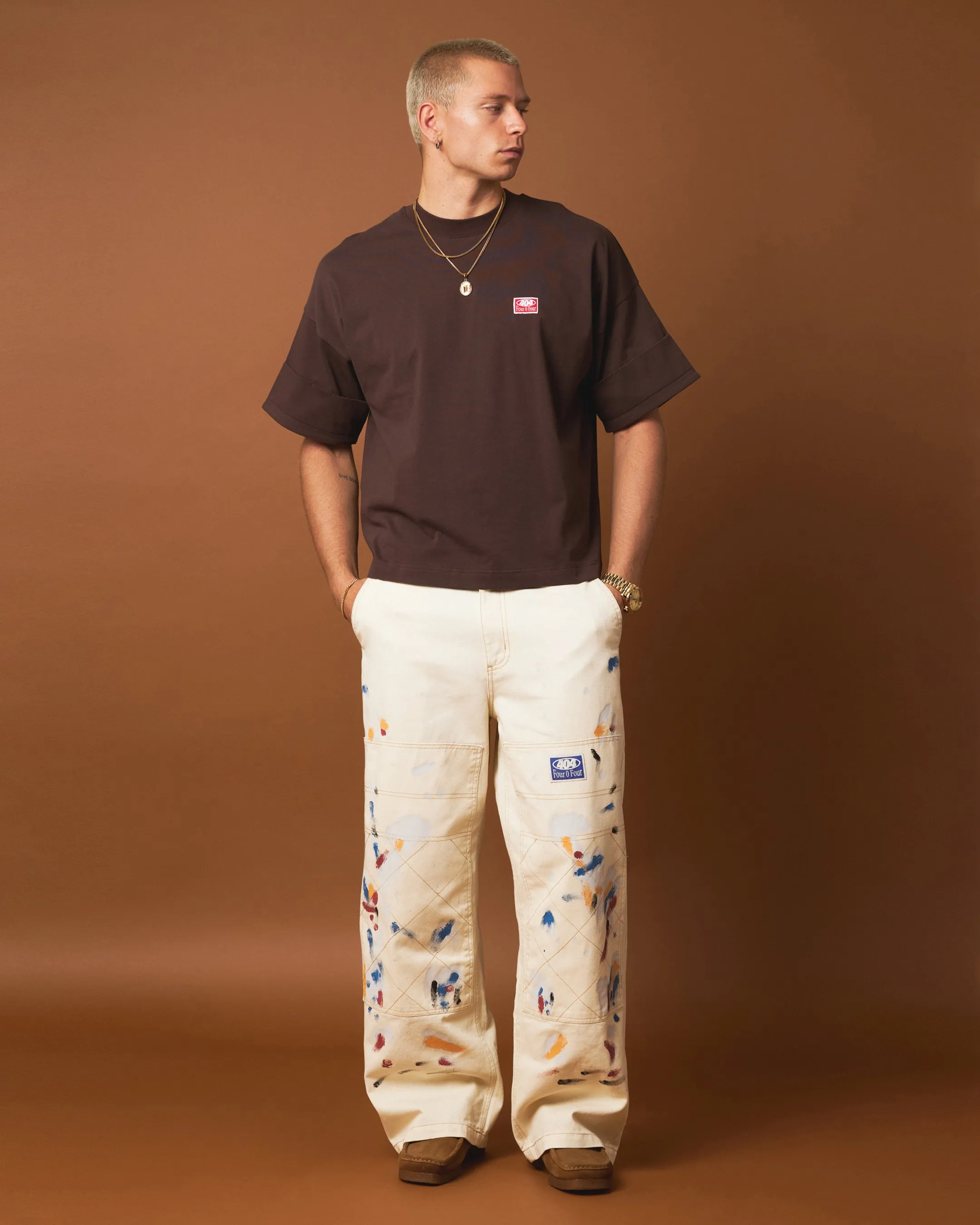 404 Off-White Double-Knee Painter Pants - Enhanced Title