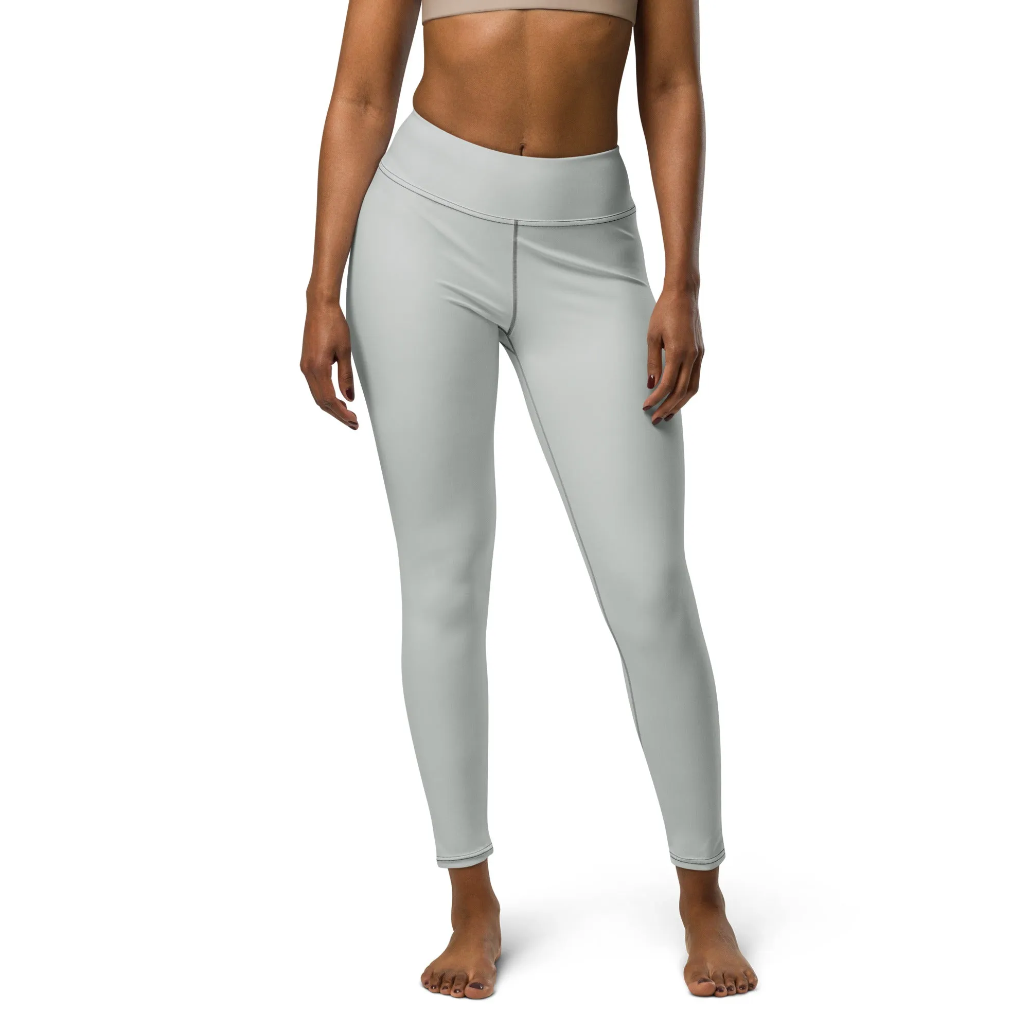 Active Chic: Women's Solid Color Yoga Pants Leggings - Smoke