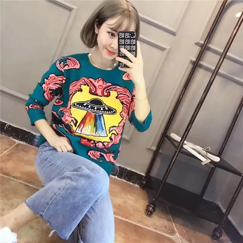 Aesthetic UFO Knitted Sweater