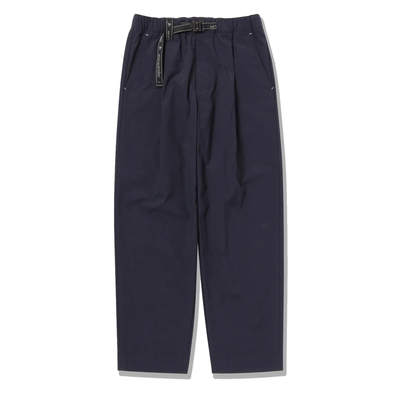 Navy Tapered Chino Pants with Tuck Detailing by And Wander