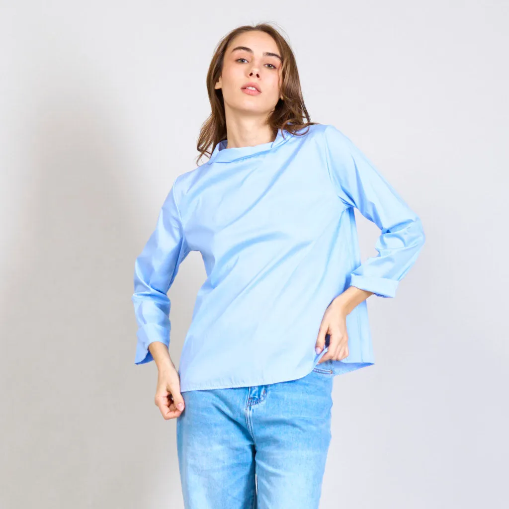 Basic solid color blouse wholesale