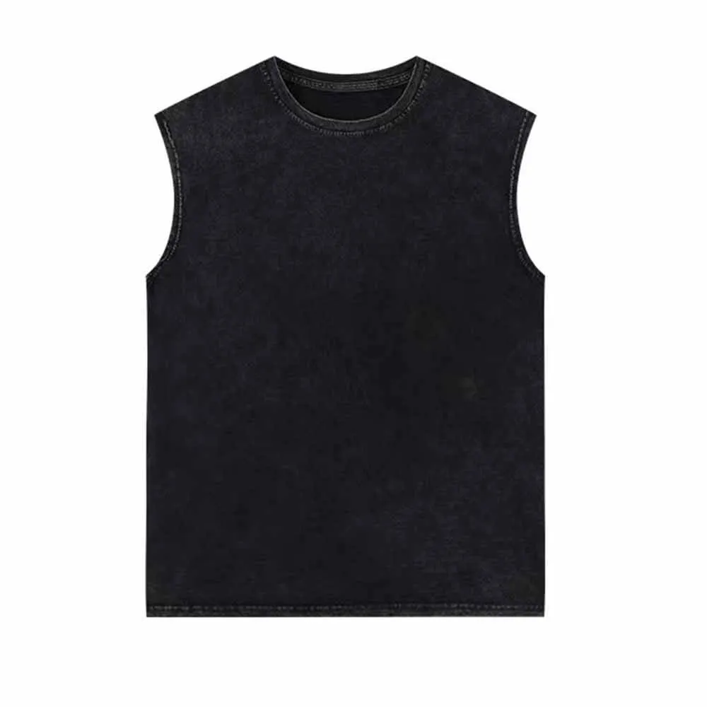 Black Simple Solid Color Vest Top