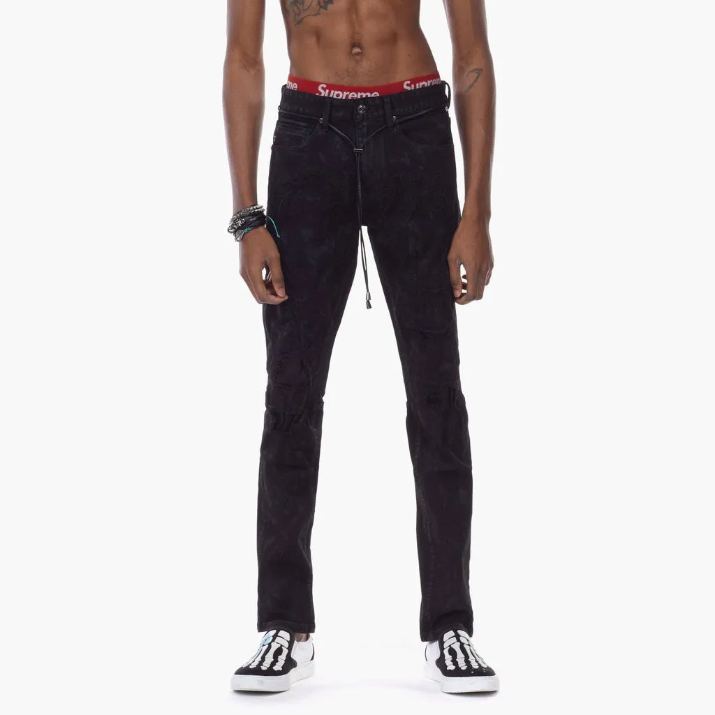 Bleunoir Painted Effect Ripoff Jeans - Steel Black