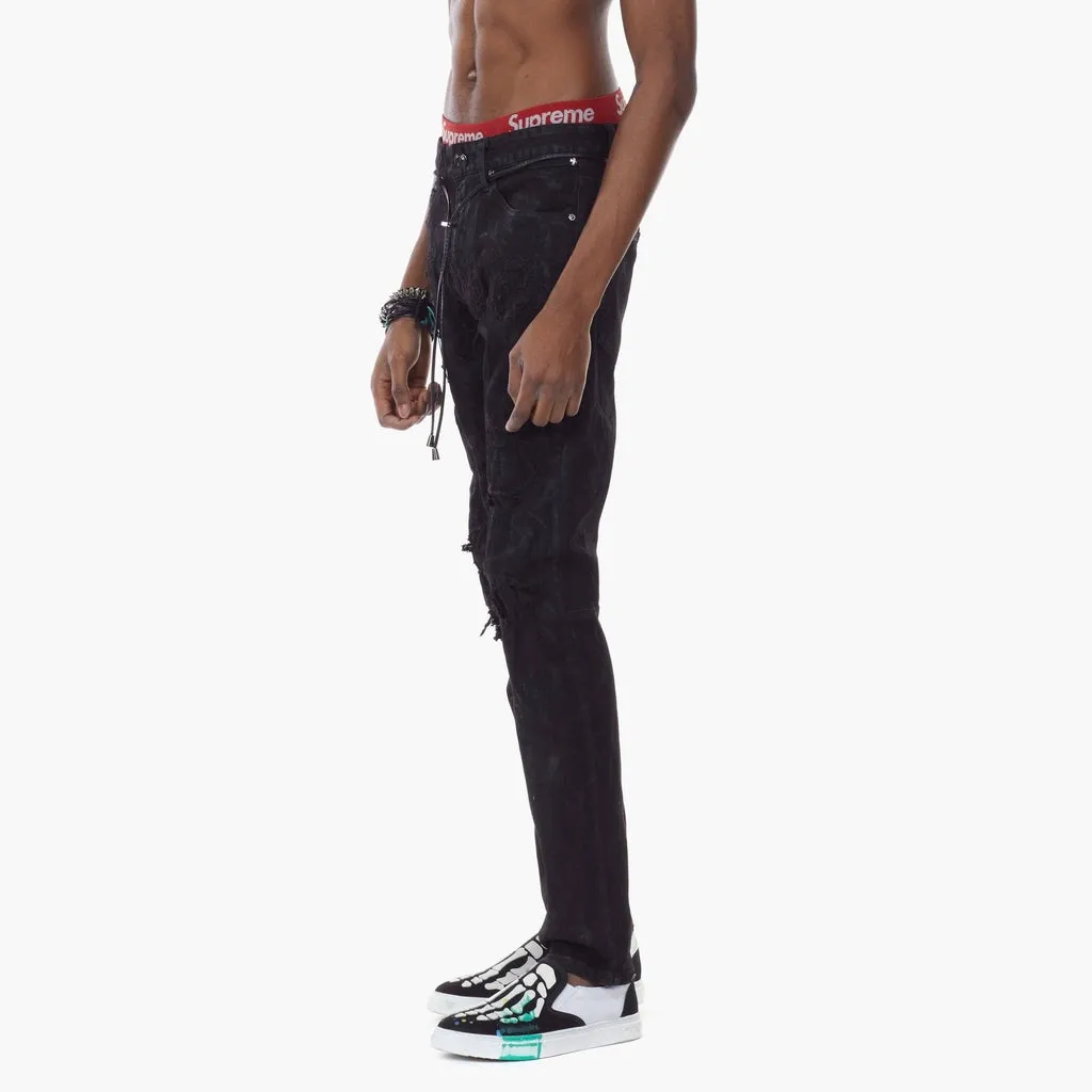 Bleunoir Painted Effect Ripoff Jeans - Steel Black