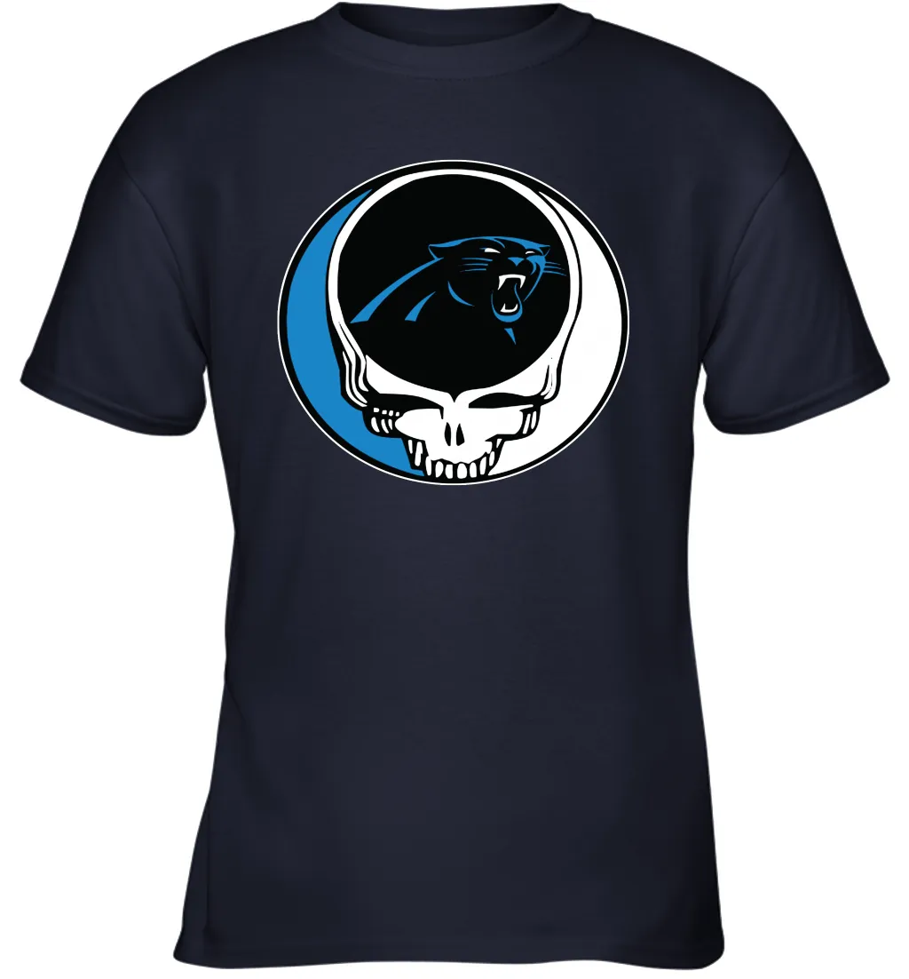 Carolina Panthers Grateful Dead Steal Your Face NFL Football Youth T-Shirt