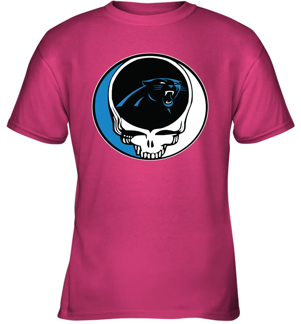 Carolina Panthers Grateful Dead Steal Your Face NFL Football Youth T-Shirt