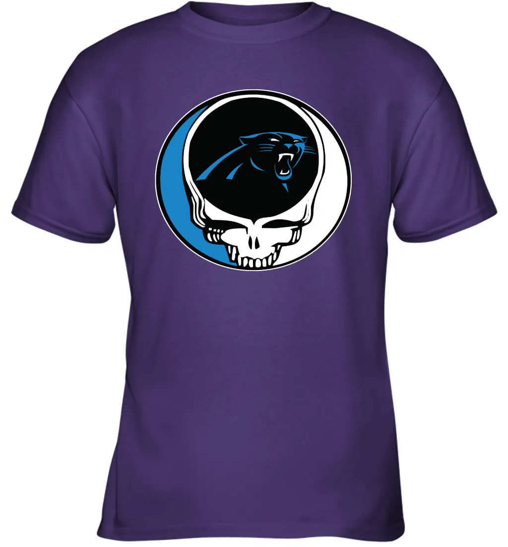 Carolina Panthers Grateful Dead Steal Your Face NFL Football Youth T-Shirt