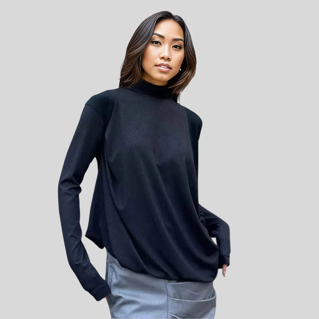 Casual Minimal Goth Irregular Design Pullover