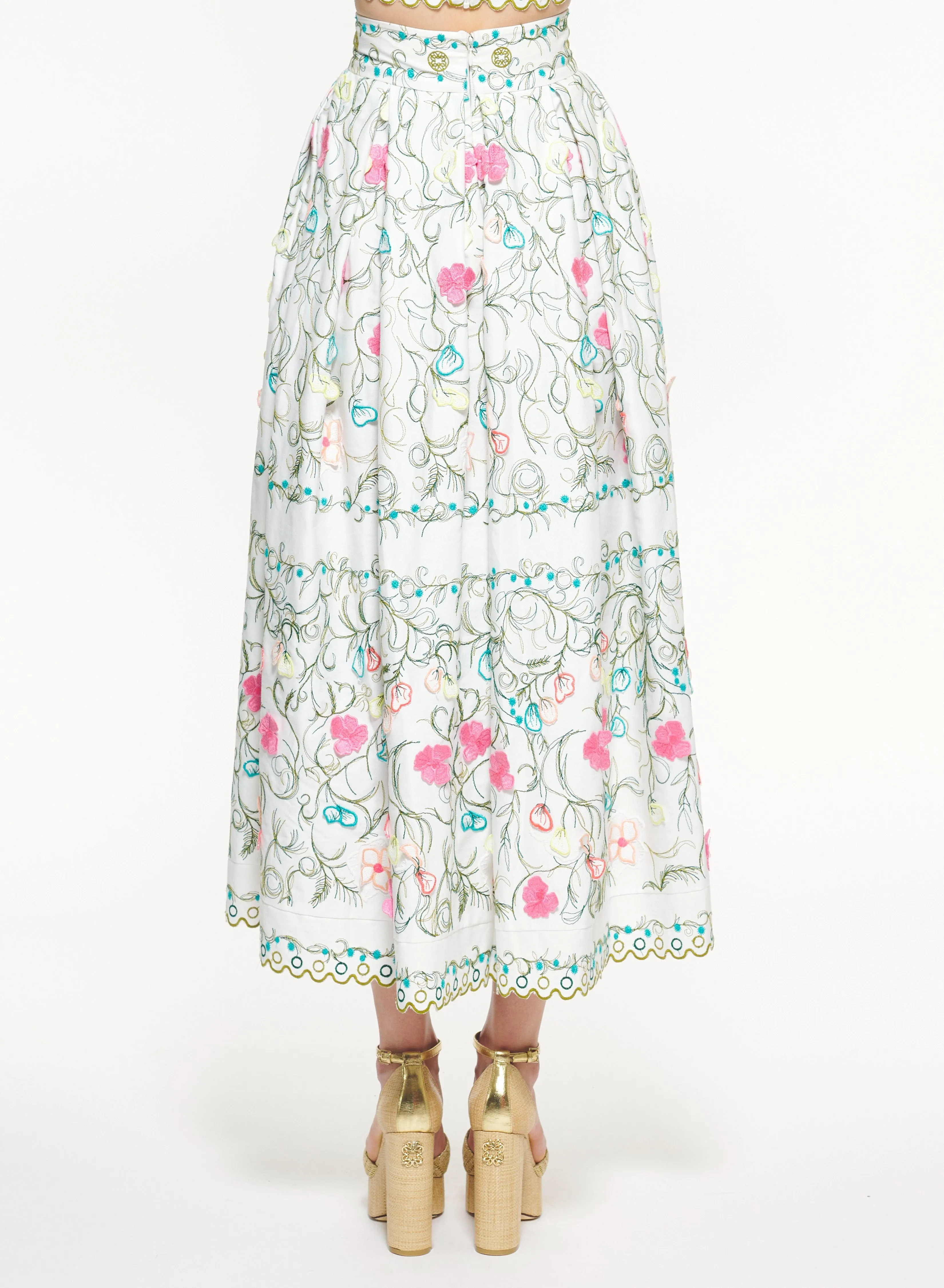 Cotton Embroidered Garden Skirt