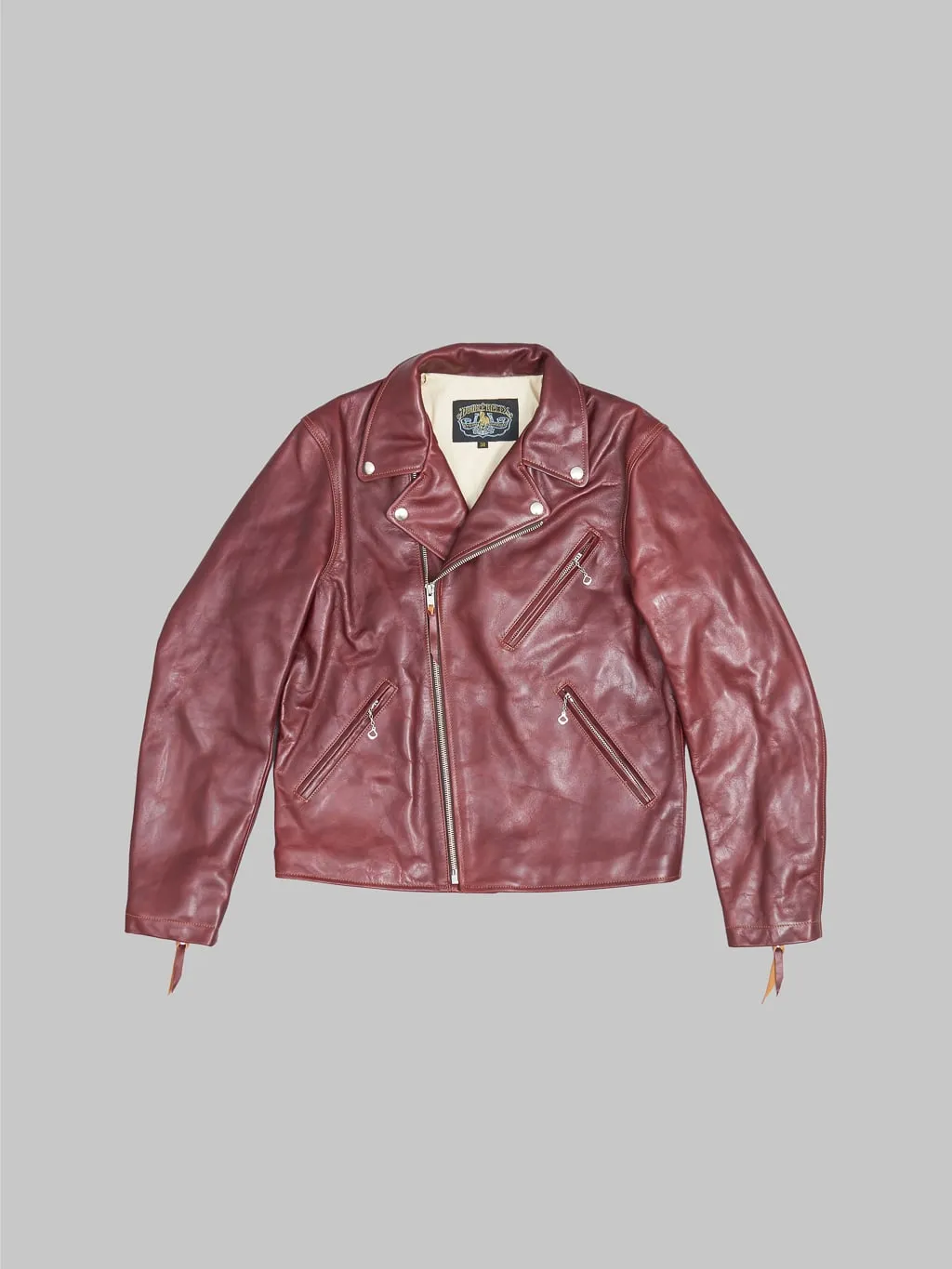 Double Helix "Deviant" Double Rider's Horsehide Jacket Burgundy