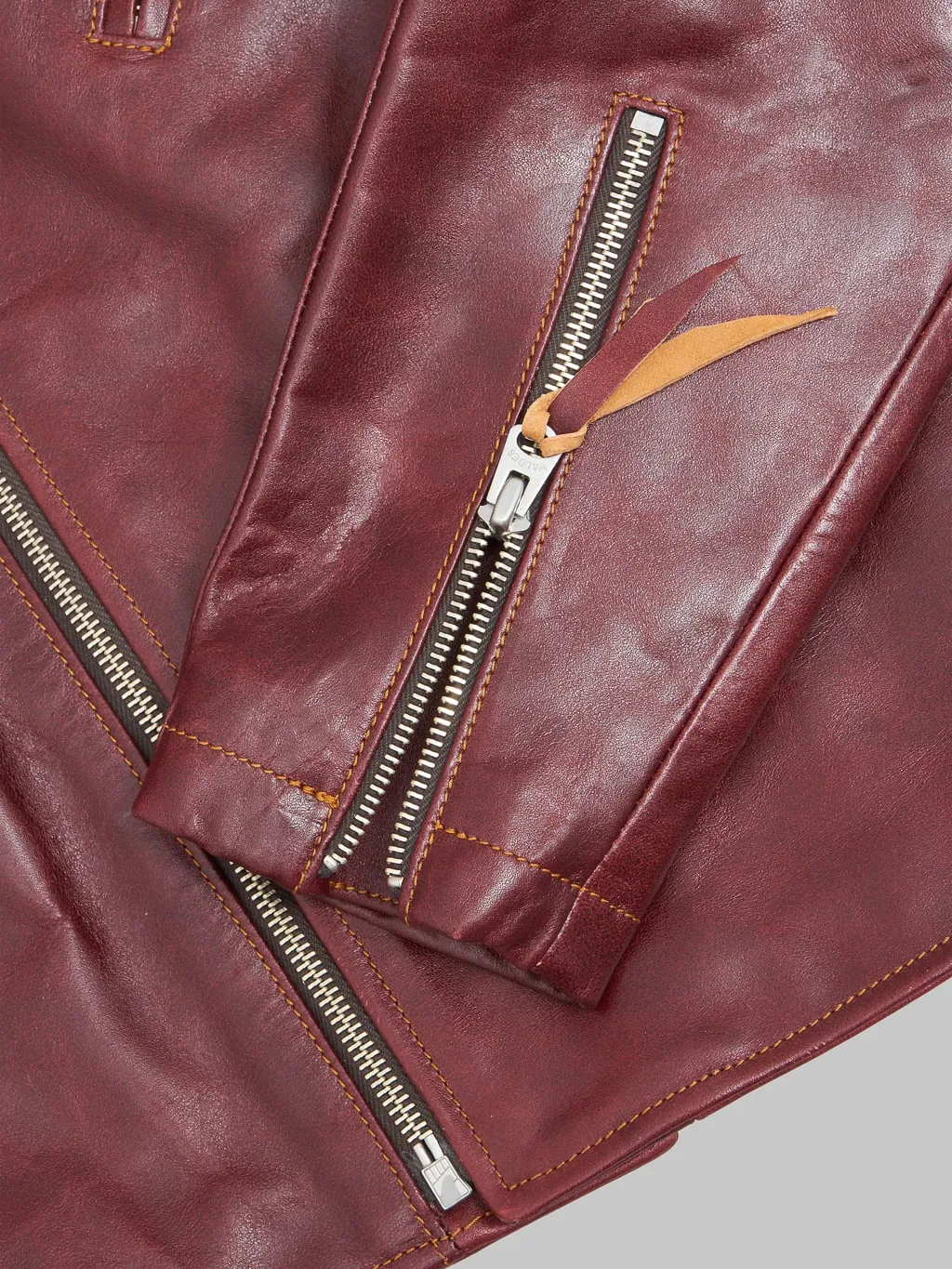 Double Helix "Deviant" Double Rider's Horsehide Jacket Burgundy