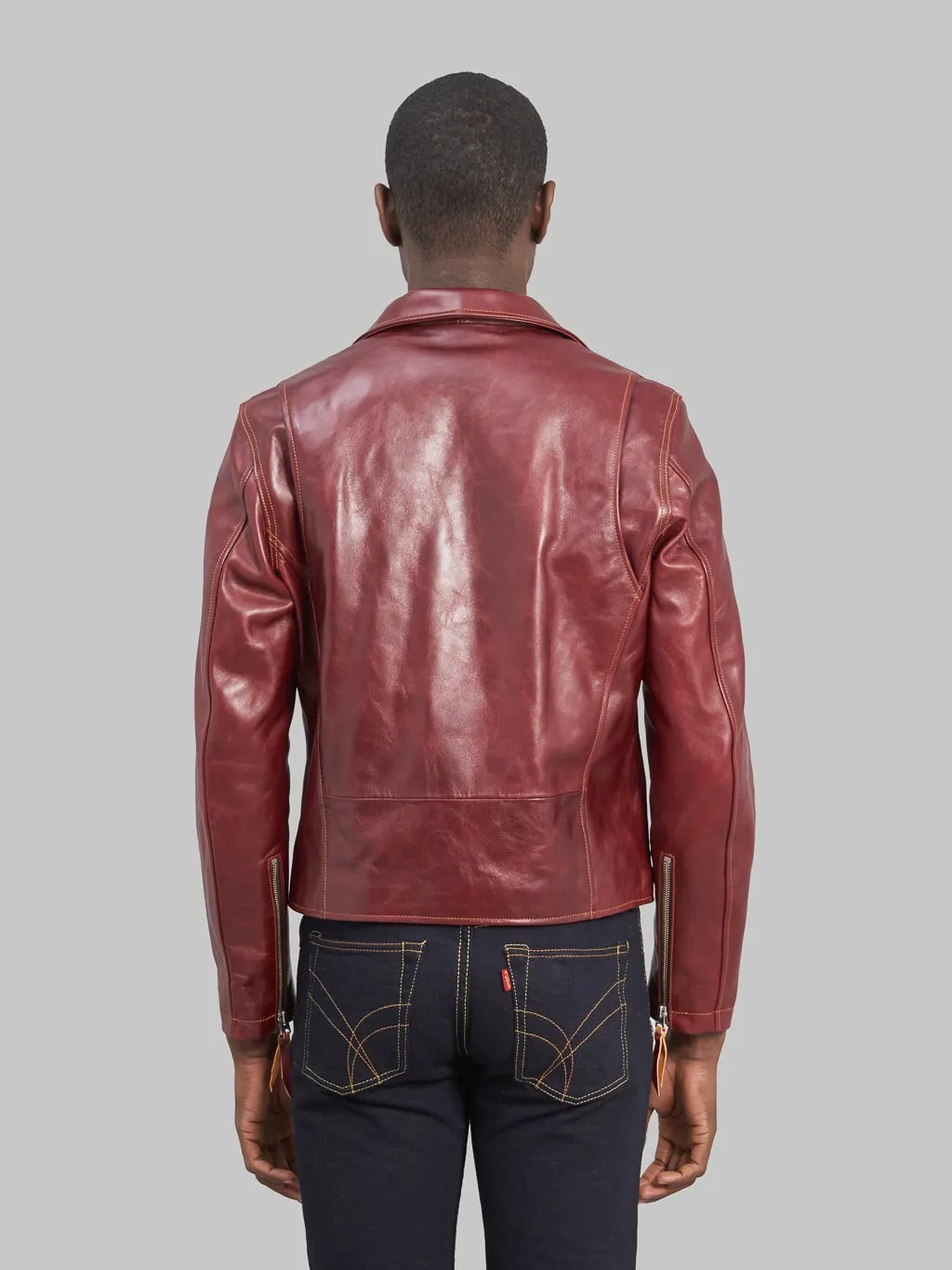 Double Helix "Deviant" Double Rider's Horsehide Jacket Burgundy