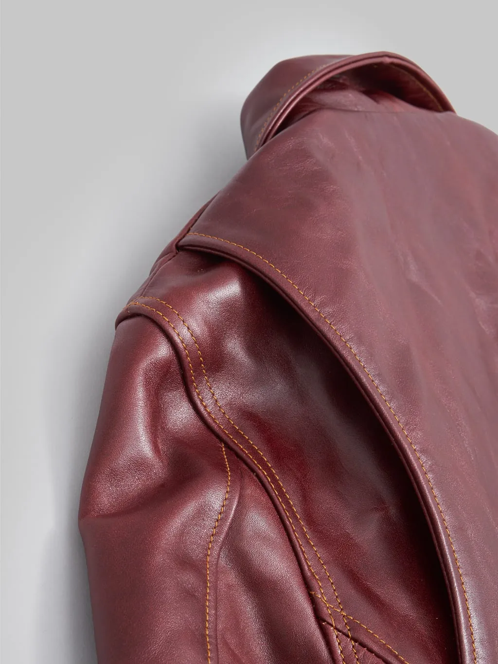 Double Helix "Deviant" Double Rider's Horsehide Jacket Burgundy