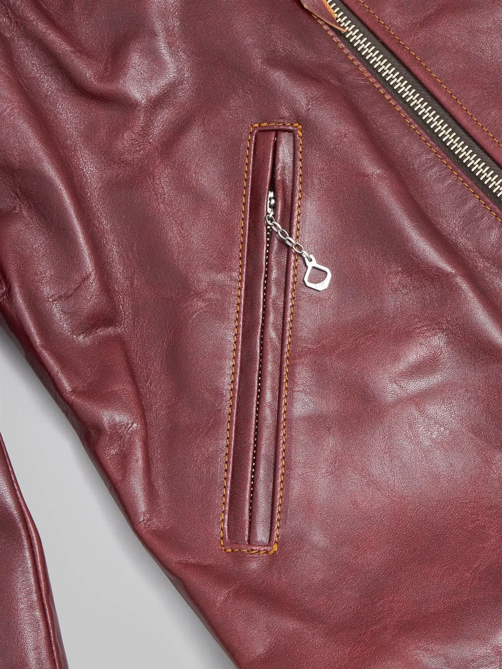 Double Helix "Deviant" Double Rider's Horsehide Jacket Burgundy