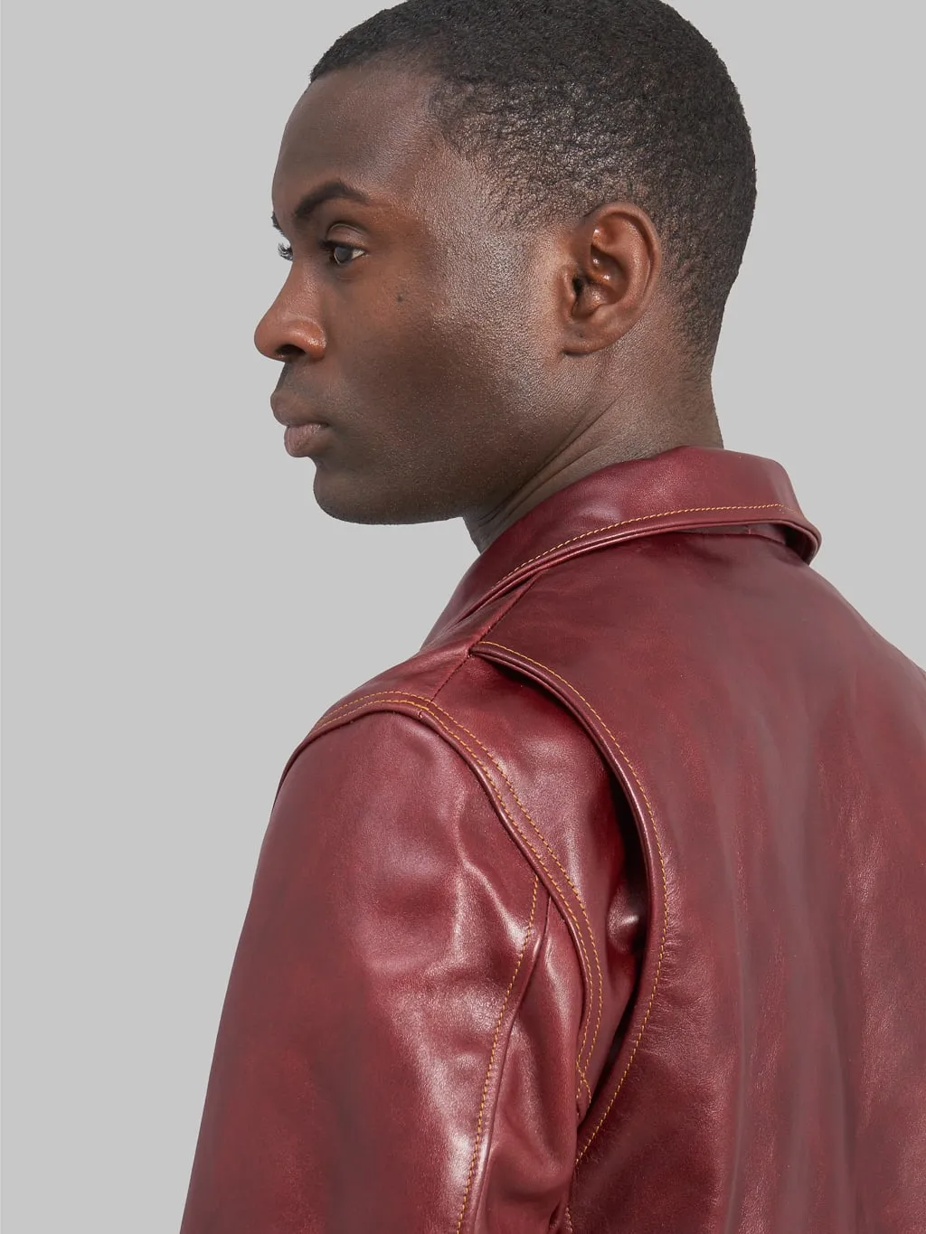 Double Helix "Deviant" Double Rider's Horsehide Jacket Burgundy