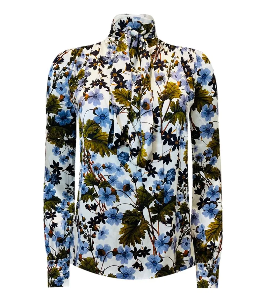 Erdem Floral Tie Neck Top. Size S