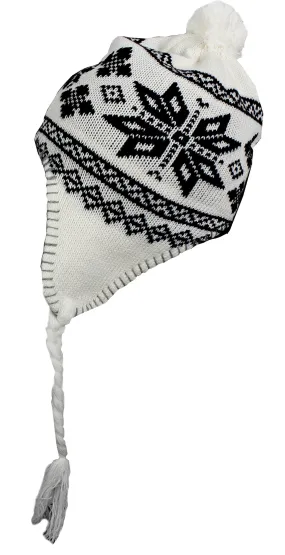 Fleece Lined Tribal Snowflake Knit Kids Trooper Trapper Winter Hat