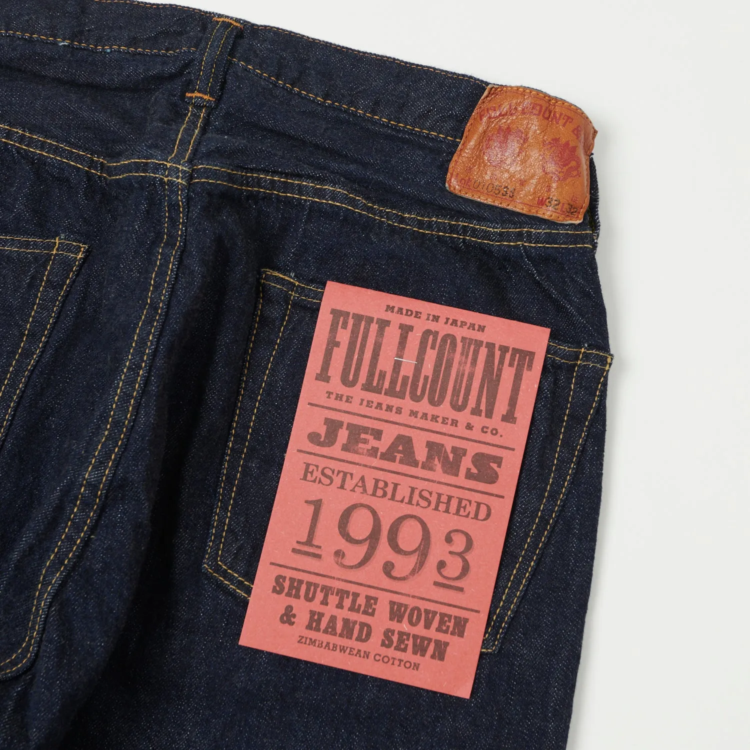 Full Count 0105SSW 11.5oz 'Plain Pocket' Super Smooth Wide Straight Jean - One Wash