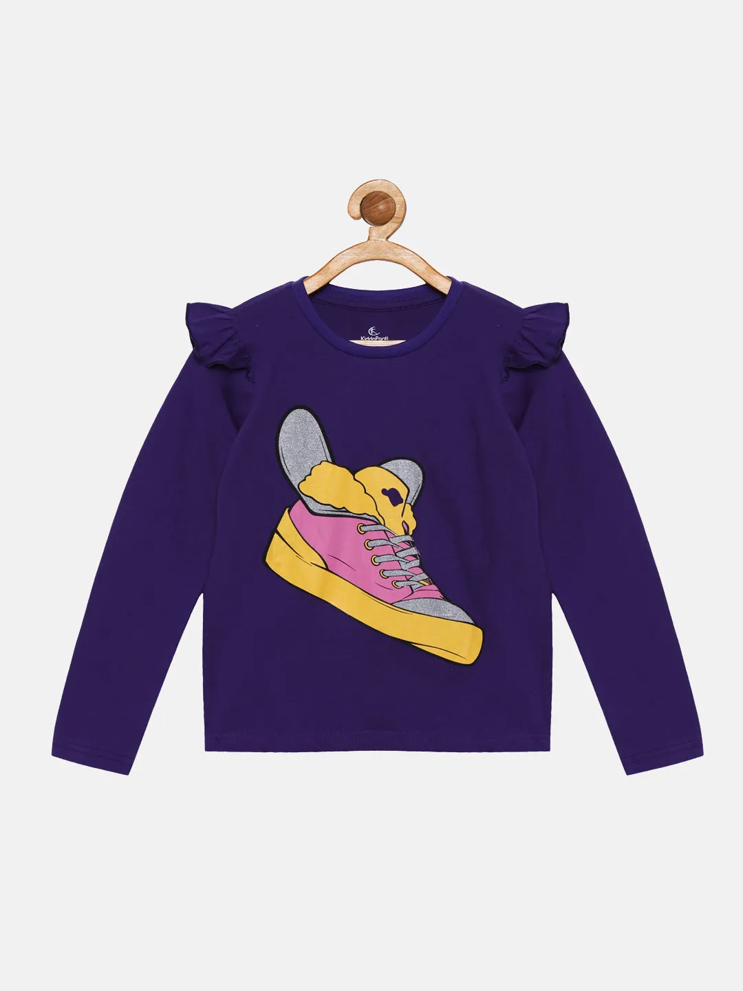 Girls "Wing Shoes" Print Full Sleeve Tee