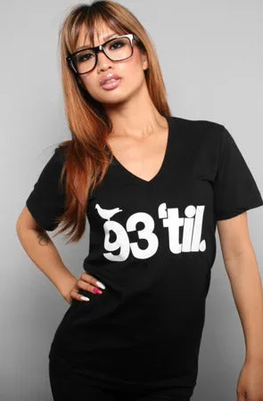 Hieroglyphics X Adapt :: 93 'til (Women's Black V-Neck)