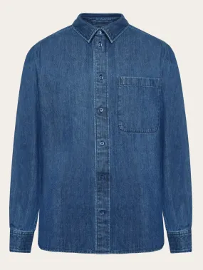 Loose denim shirt - GOTS/Vegan - Dark Blue denim