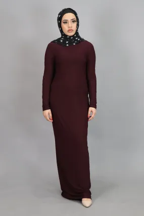 Mahogany Plain Fitted Spandex Maxi Dress