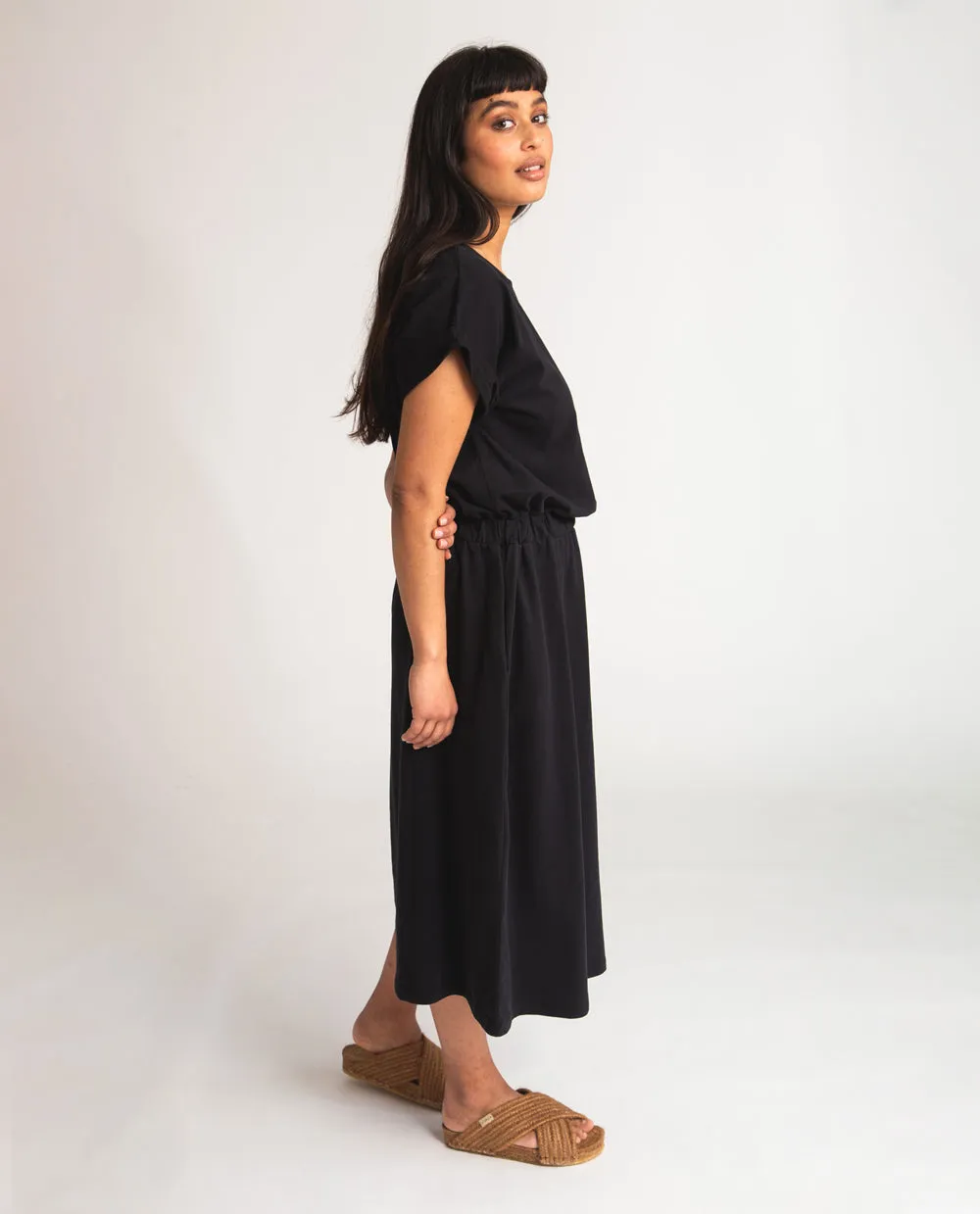 Marissa Organic Cotton Dress In Black