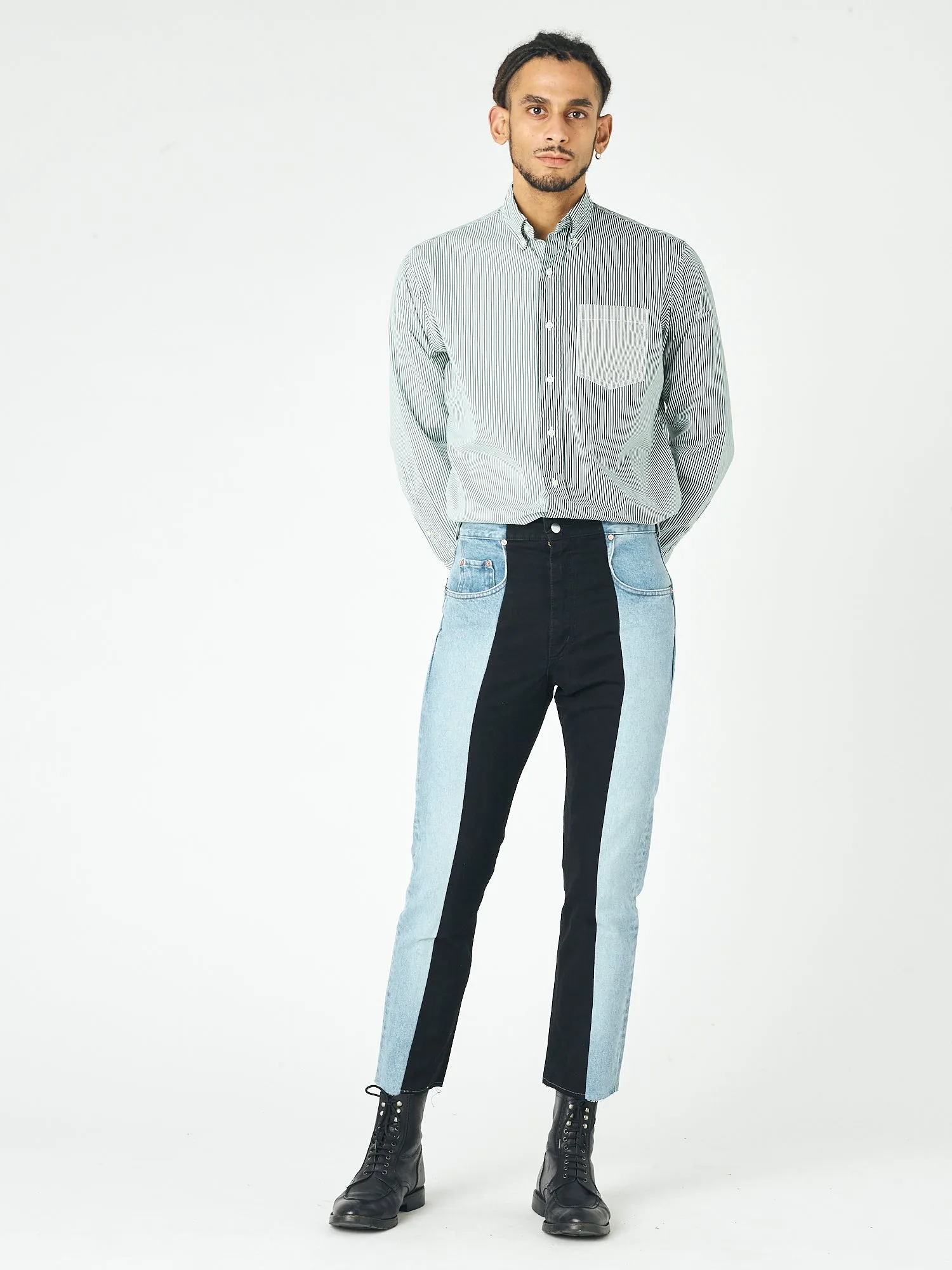 Men's Straight Leg Jean Light Blue/Black