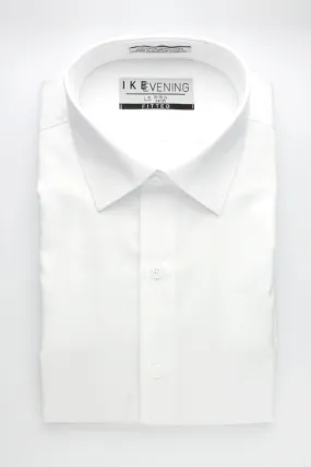 "Evening Twill" White Laydown Tuxedo Shirt