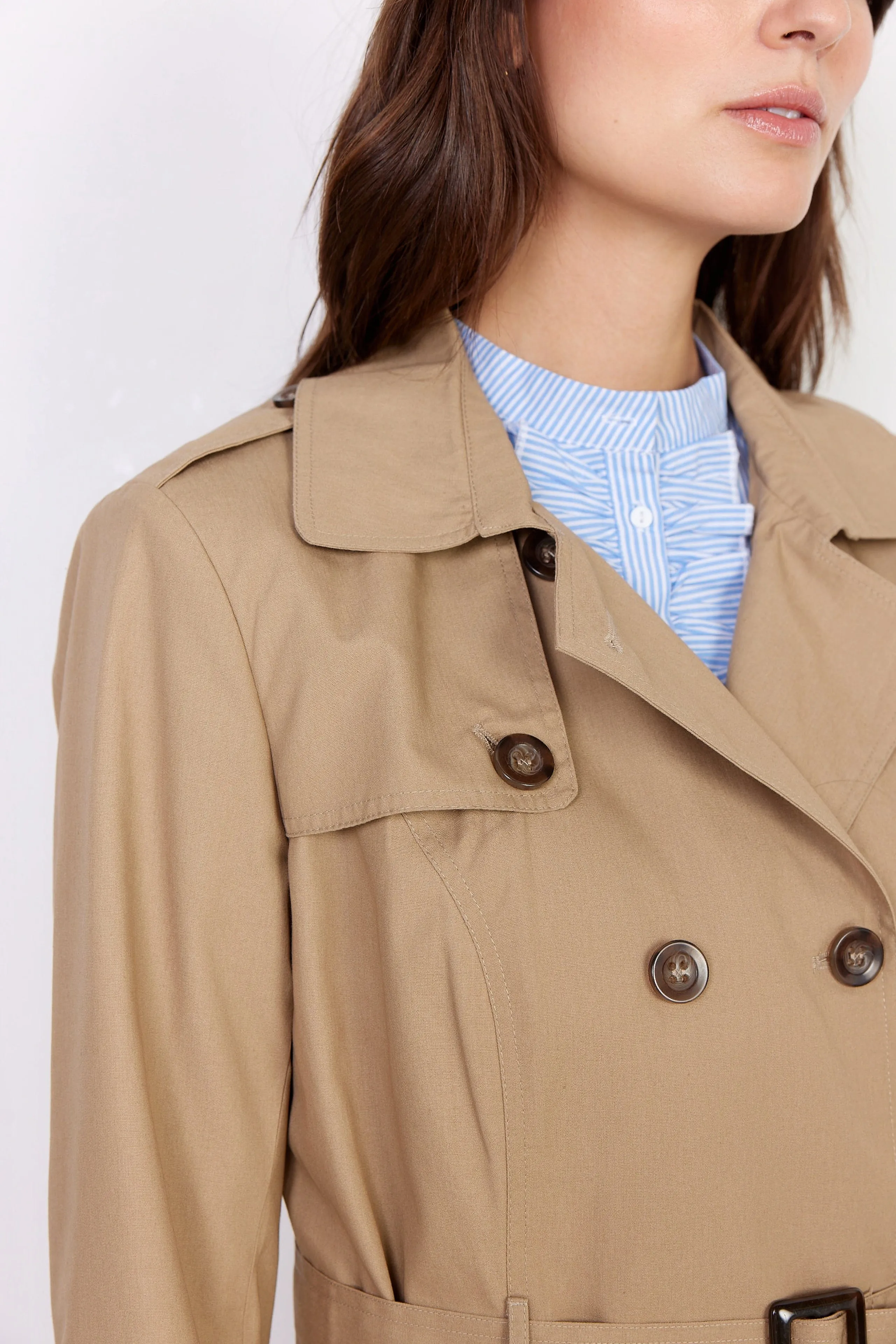 Soya Concept Cotton Trench Coat Beige