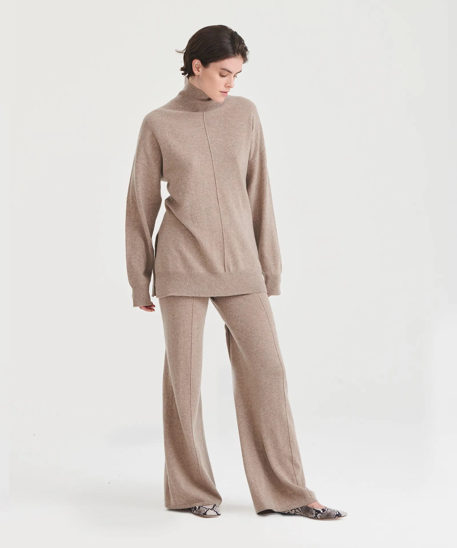 Washable Cashmere Wide Leg Pant